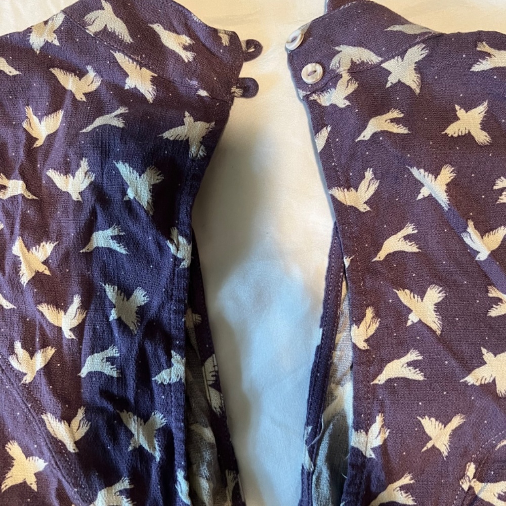 Free People Lavender Body Suit with White Birds - Picture 5 of 6